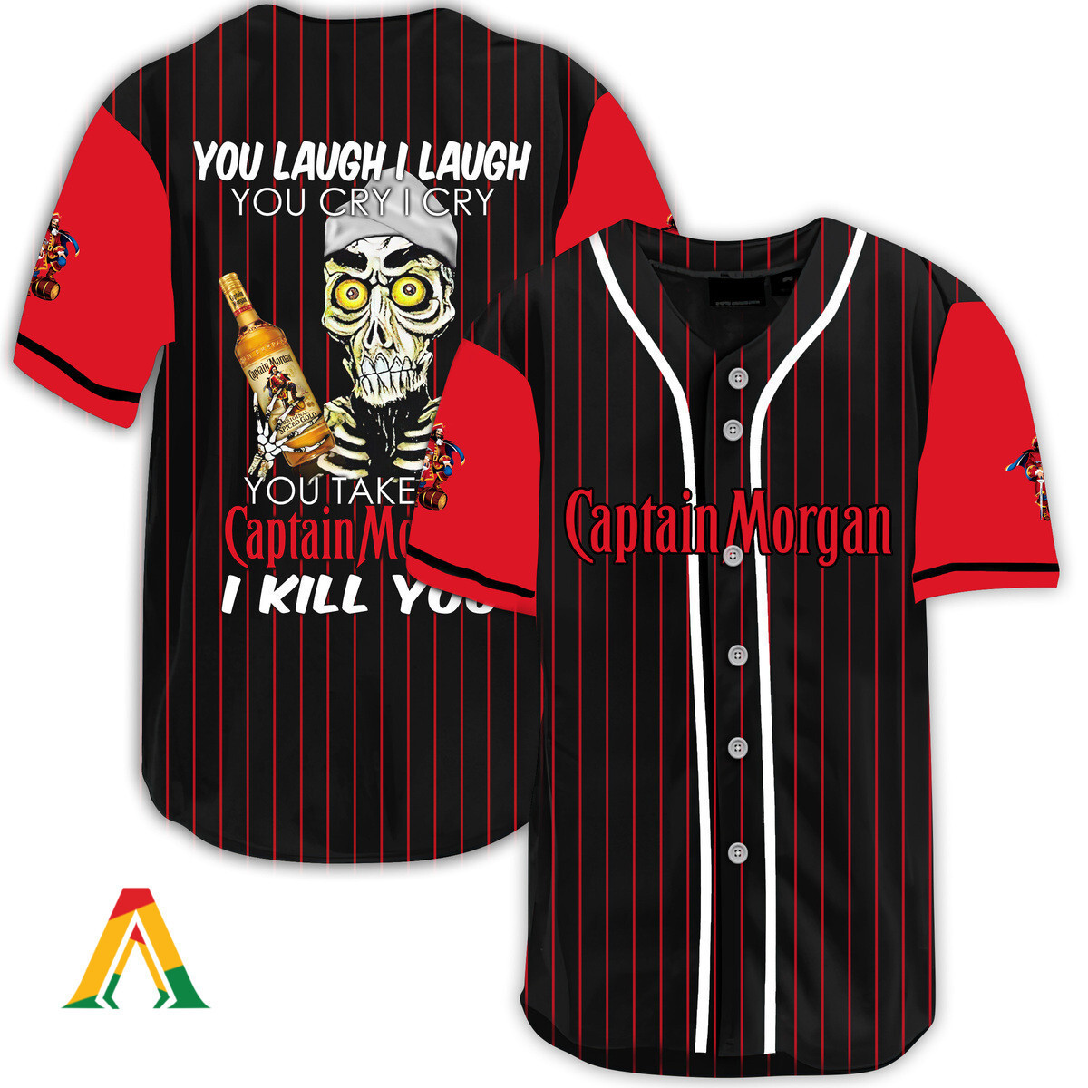 Buildercar - Laugh Cry Take My Captain Morgan I Kill You Baseball Jersey
