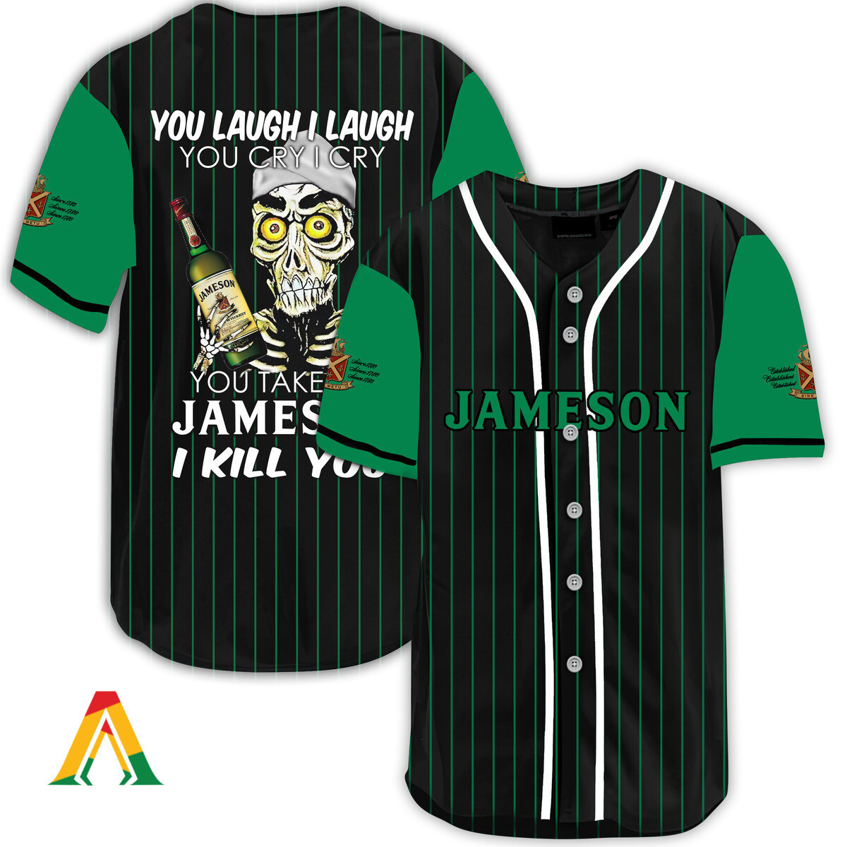 Buildercar - Laugh Cry Take My Jameson Whiskey I Kill You Baseball Jersey