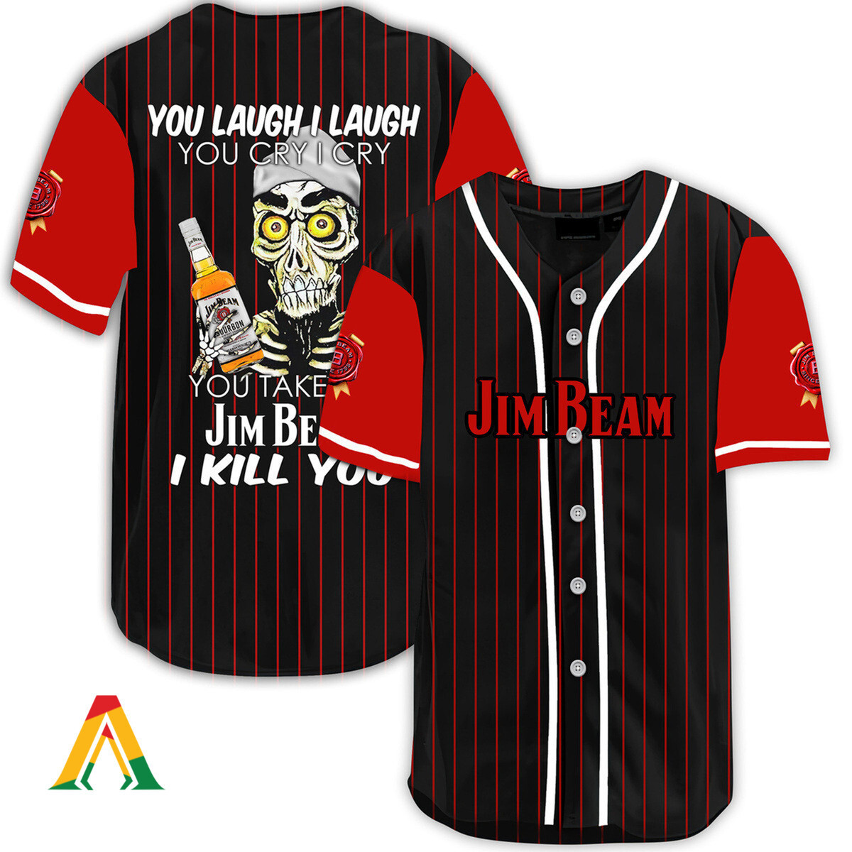Buildercar - Laugh Cry Take My Jim Beam I Kill You Baseball Jersey