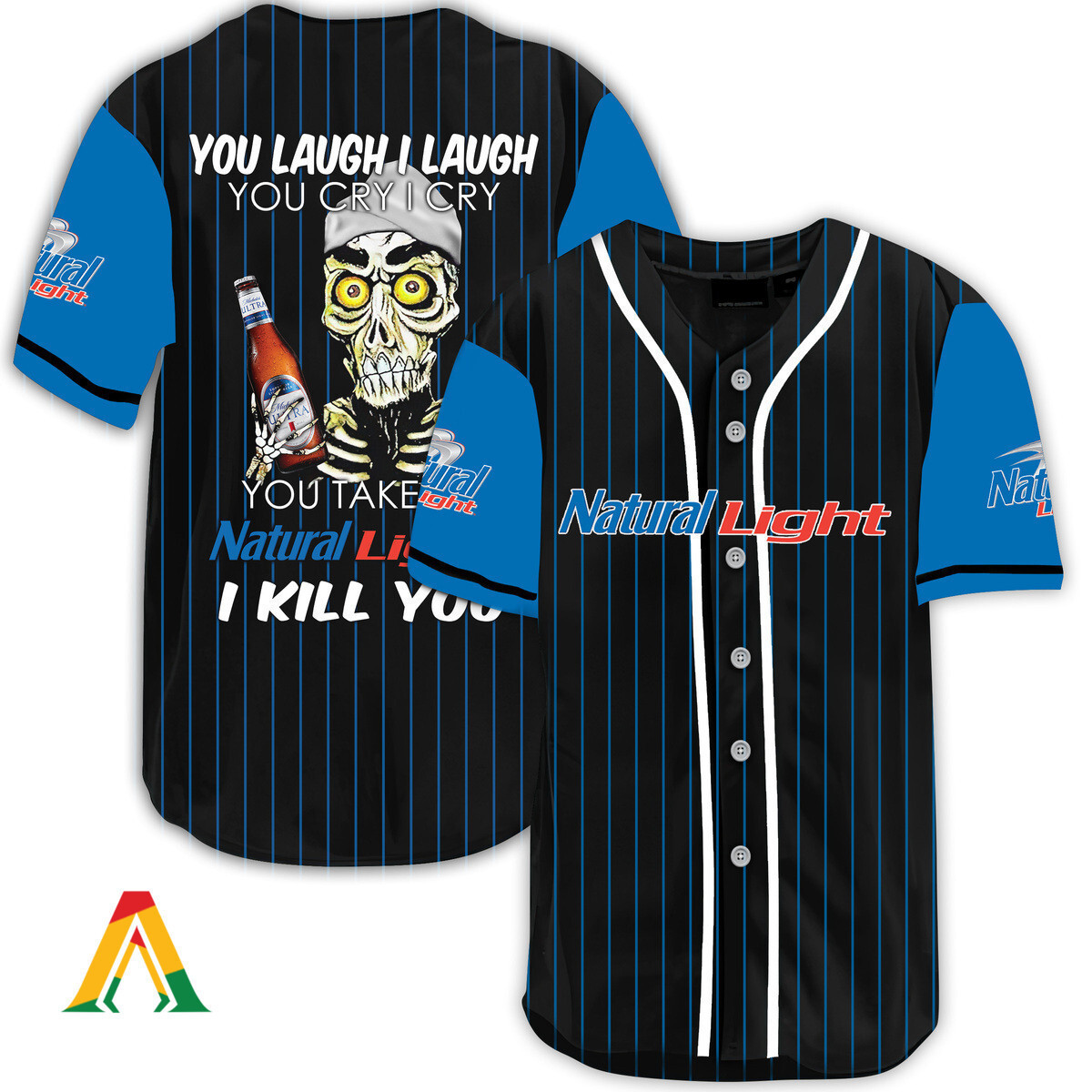 Buildercar - Laugh Cry Take My Natural Light I Kill You Baseball Jersey