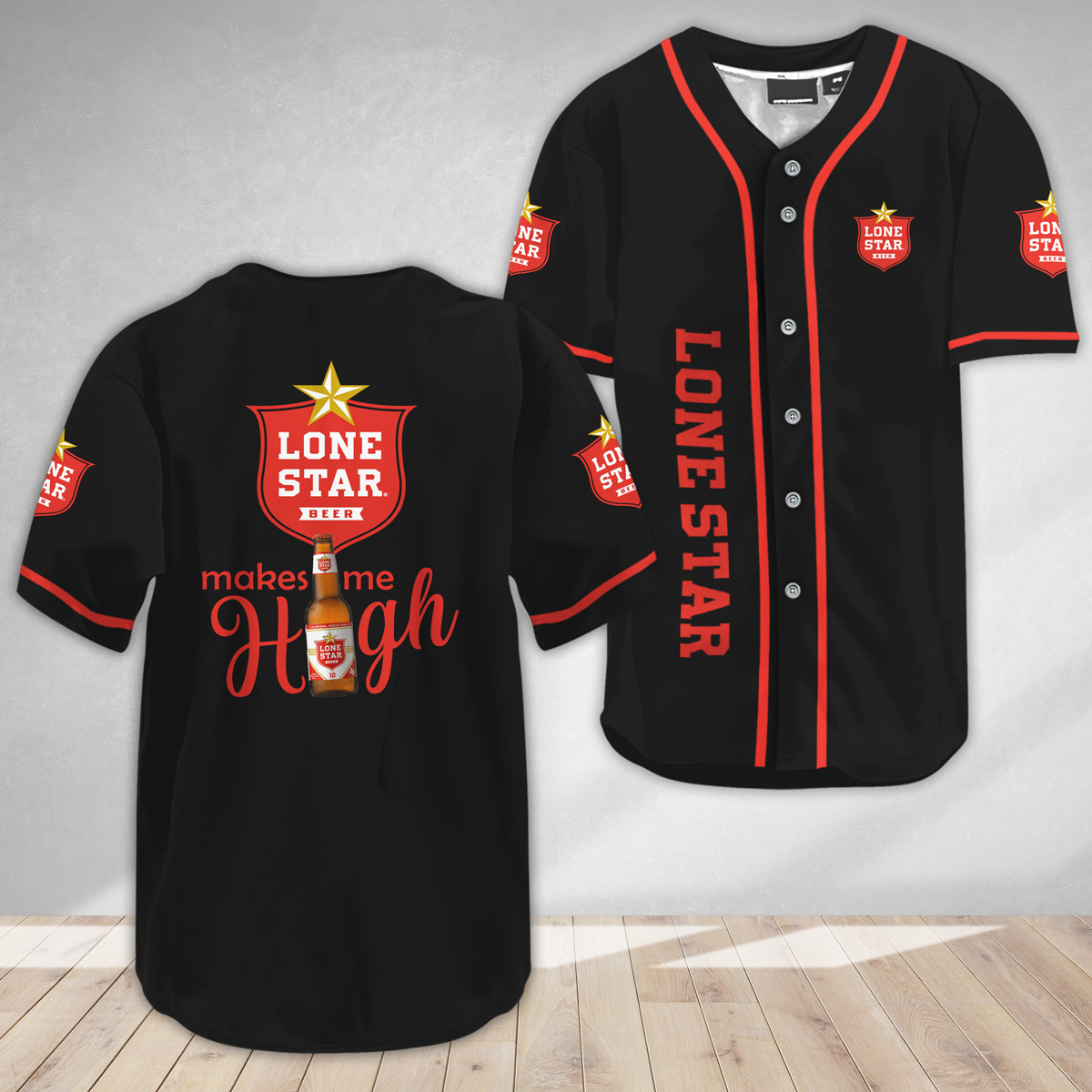 Buildercar - Lone Star Beer Make Me High Baseball Jersey