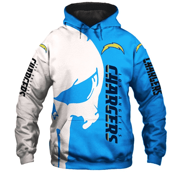 Buildercar - Los Angeles Chargers Punisher NFL Unisex All Over Print 3D Hoodie