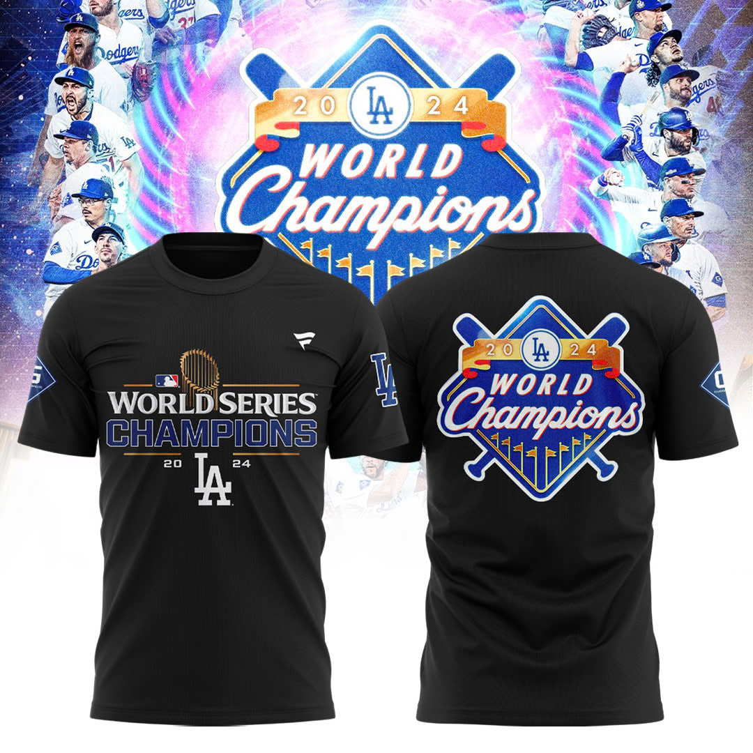 Buildercar - Los Angeles Dodgers Champions Black 7 T-Shirt Hoodie Suit
