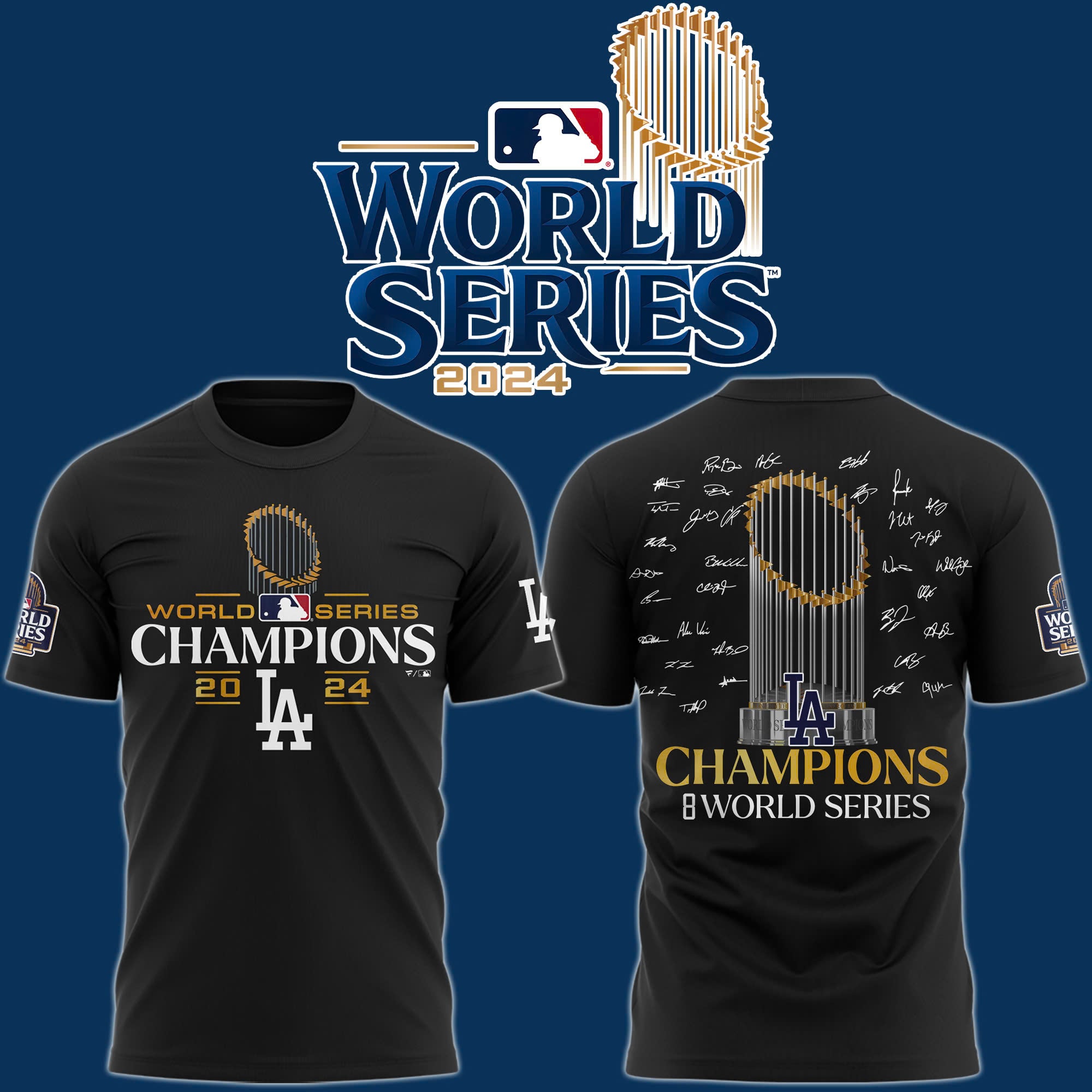 Buildercar - Los Angeles Dodgers Champions Black 9 T-Shirt Hoodie Suit