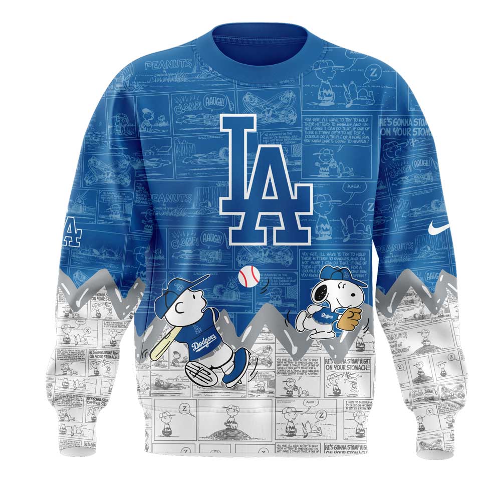 Buildercar - Los Angeles Dodgers Peanuts Snoopy T-Shirt Hoodie Suit