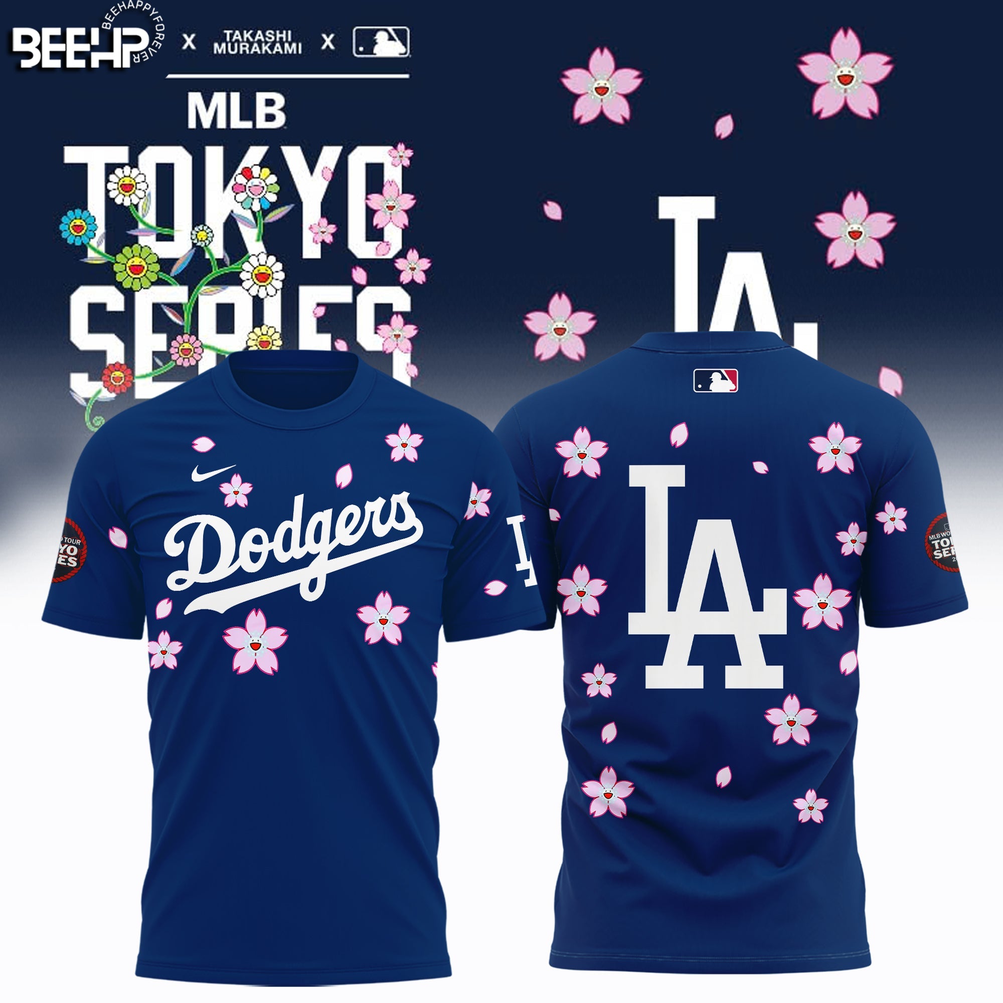 Buildercar - Los Angeles Dodgers World Tour Tokyo Series Blue T-Shirt Hoodie Suit