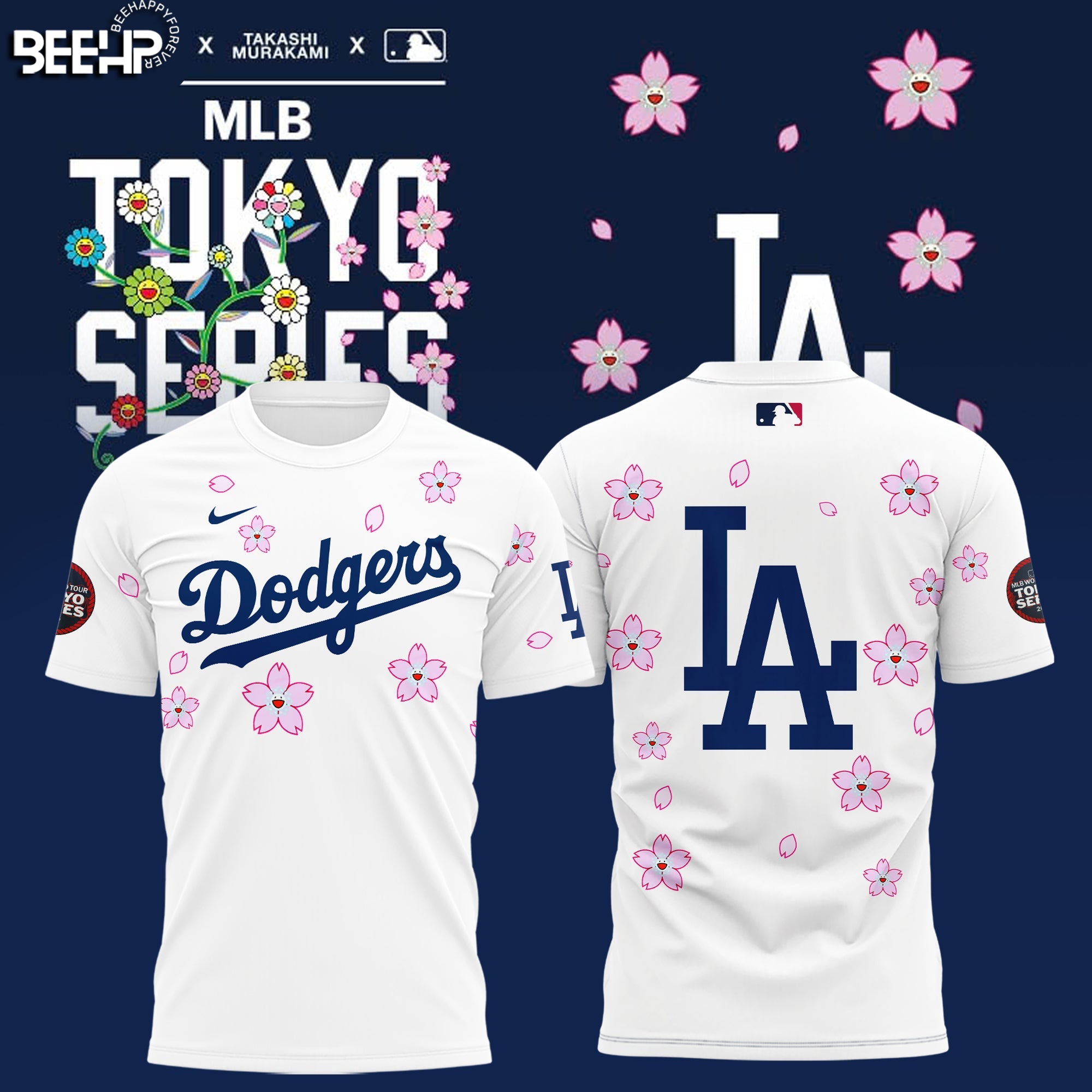 Buildercar - Los Angeles Dodgers World Tour Tokyo Series White T-Shirt Hoodie Suit