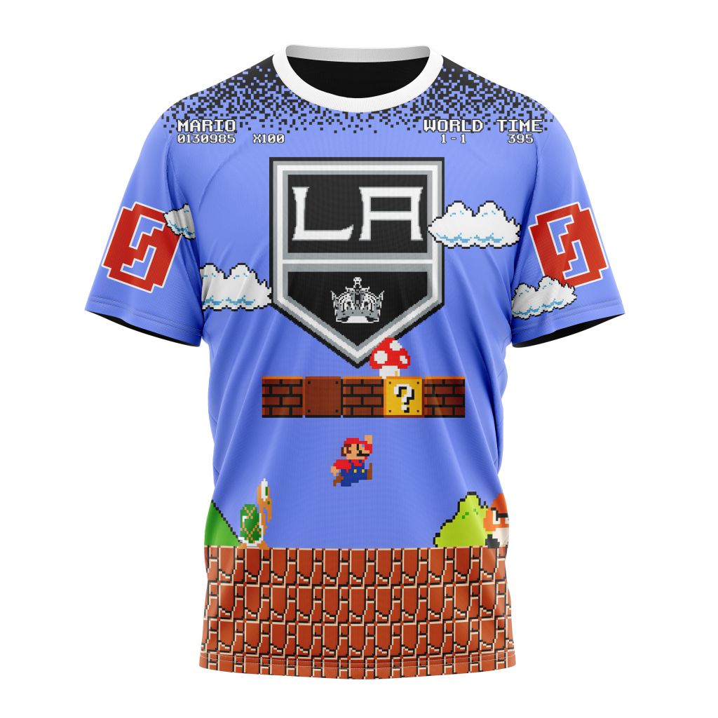 Buildercar - Los Angeles Kings Special Kits With Super Mario Game Design Personalized Name And Number T-Shirt