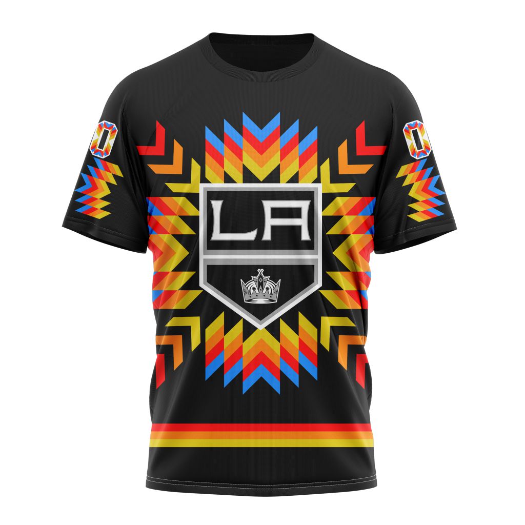 Buildercar - Los Angeles Kings With Native Pattern Personalized Name And Number T-Shirt