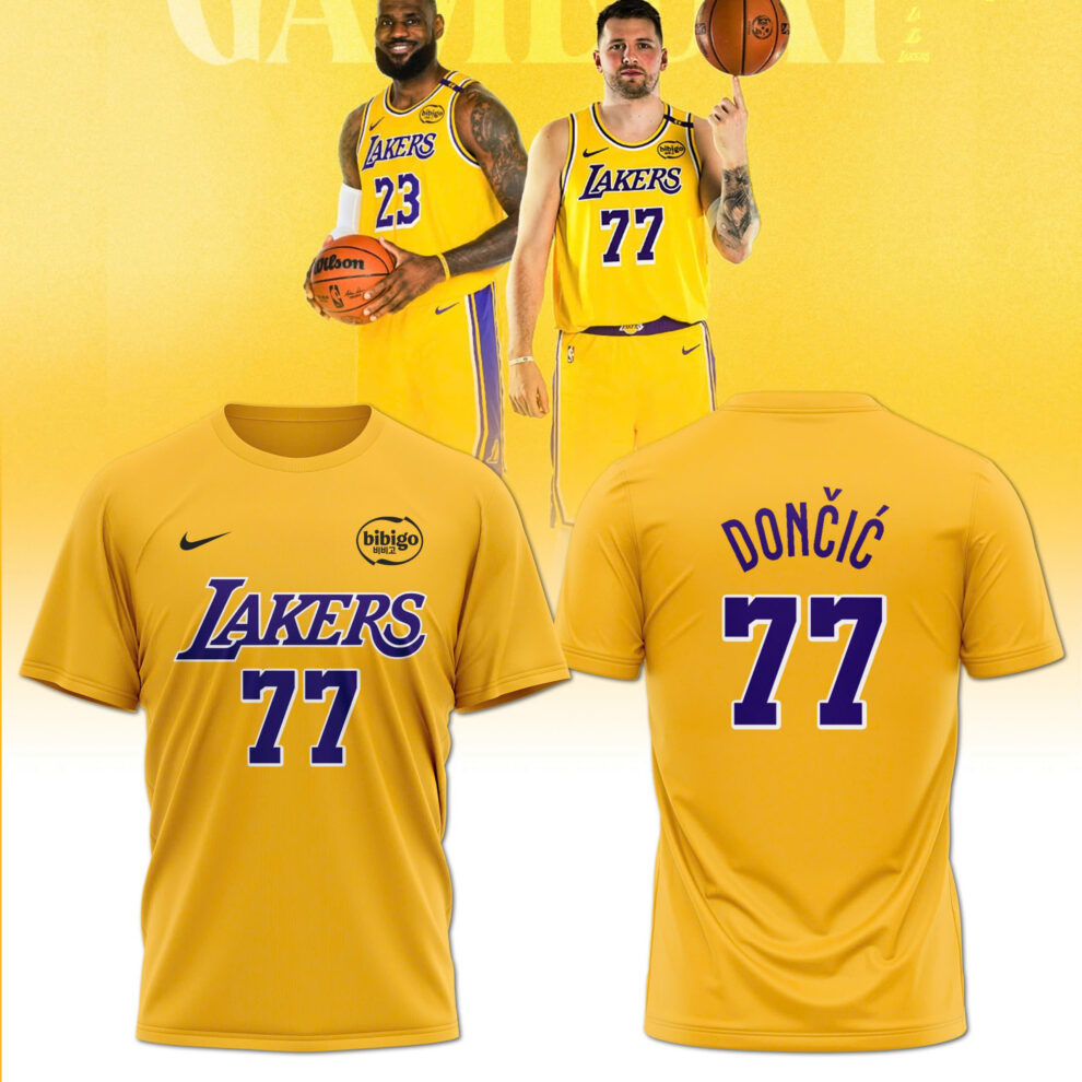 Buildercar - Los Angeles NBA Lakers 77 Luka Doncic T-Shirt Hoodie Suit