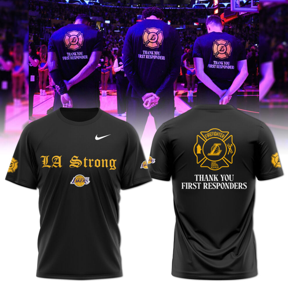 Buildercar - Los Angeles NBA Lakers LA Strong T-Shirt Hoodie Suit