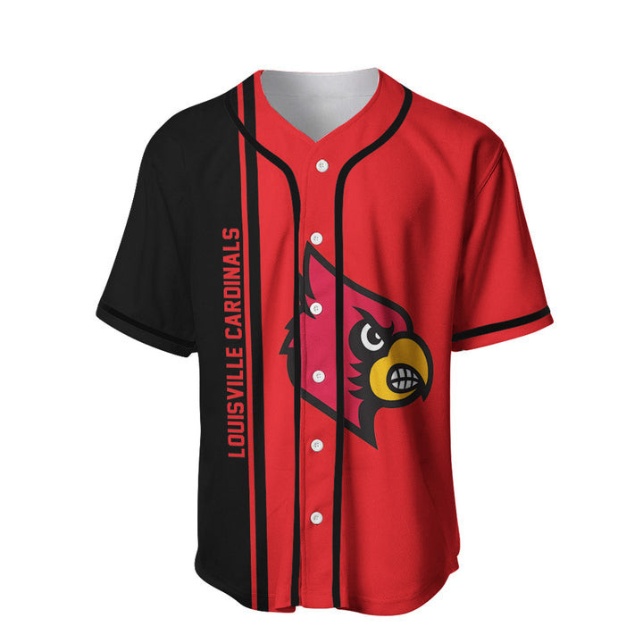 Buildercar - Louisville Cardinals Custom Text Number Baseball Jersey