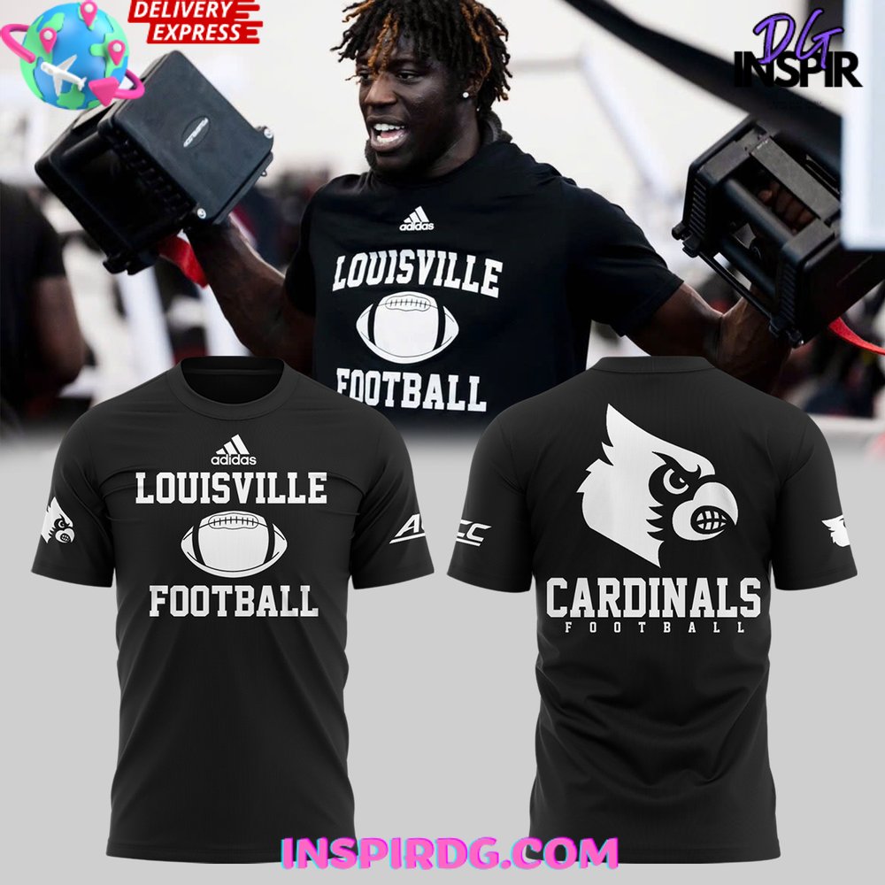Buildercar - Louisville Cardinals Football 2025 Black NHL T-shirt