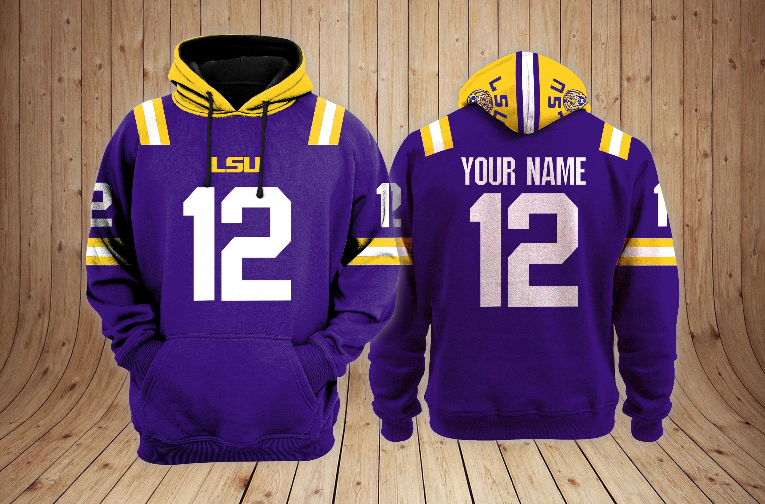 Buildercar - LSU Tigers football NCAA Custom 3D Hoodie PT19177