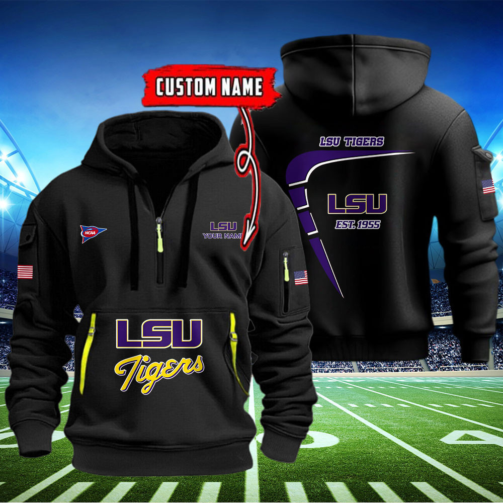 Buildercar - LSU Tigers Quarter Zip Hoodie