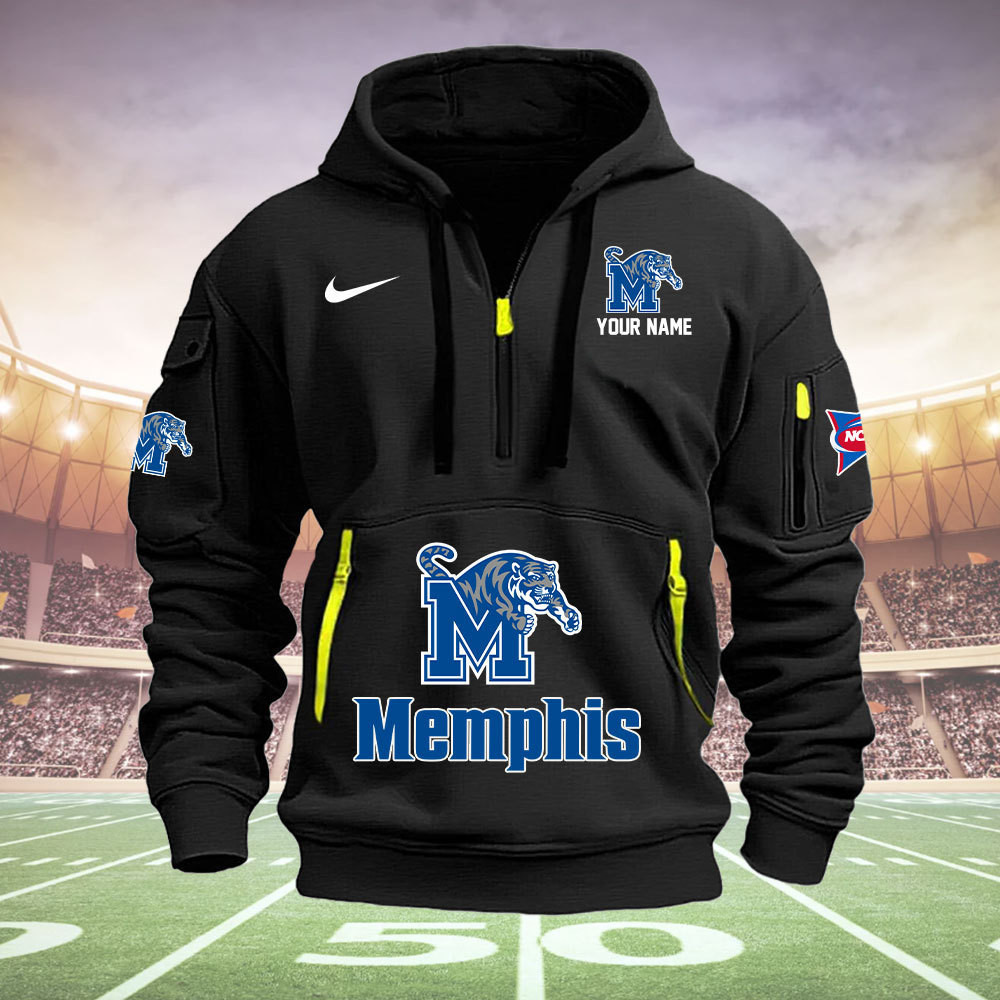 Buildercar - Memphis Tigers Quarter Zip Hoodie Style 26