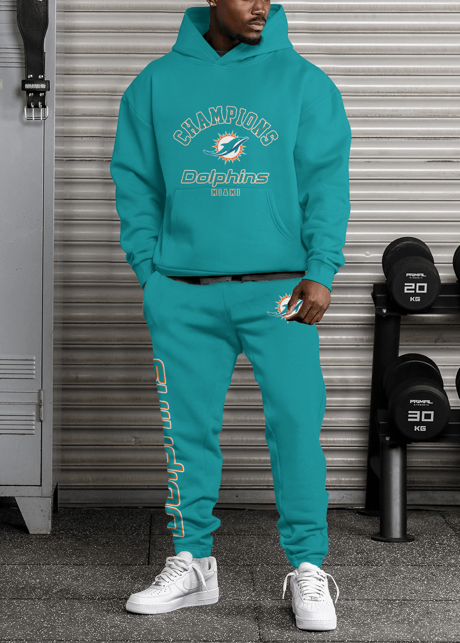 Buildercar - Miami Dolphins NFL Sport Hoodie Tracksuit Style 155