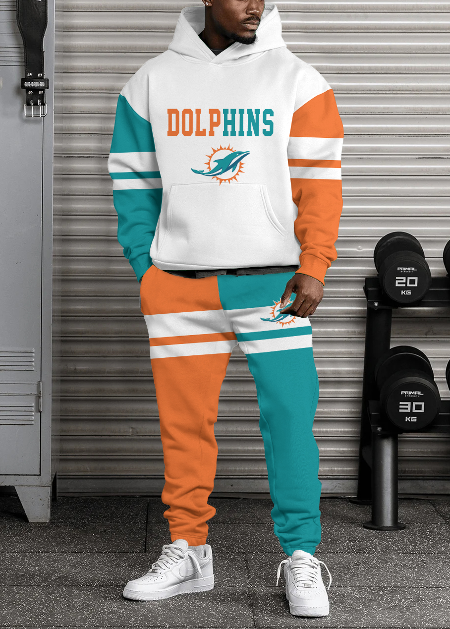 Buildercar - Miami Dolphins NFL Sport Hoodie Tracksuit Style 349
