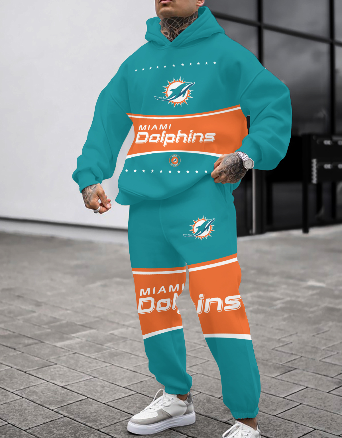 Buildercar - Miami Dolphins NFL Sport Hoodie Tracksuit Style 436
