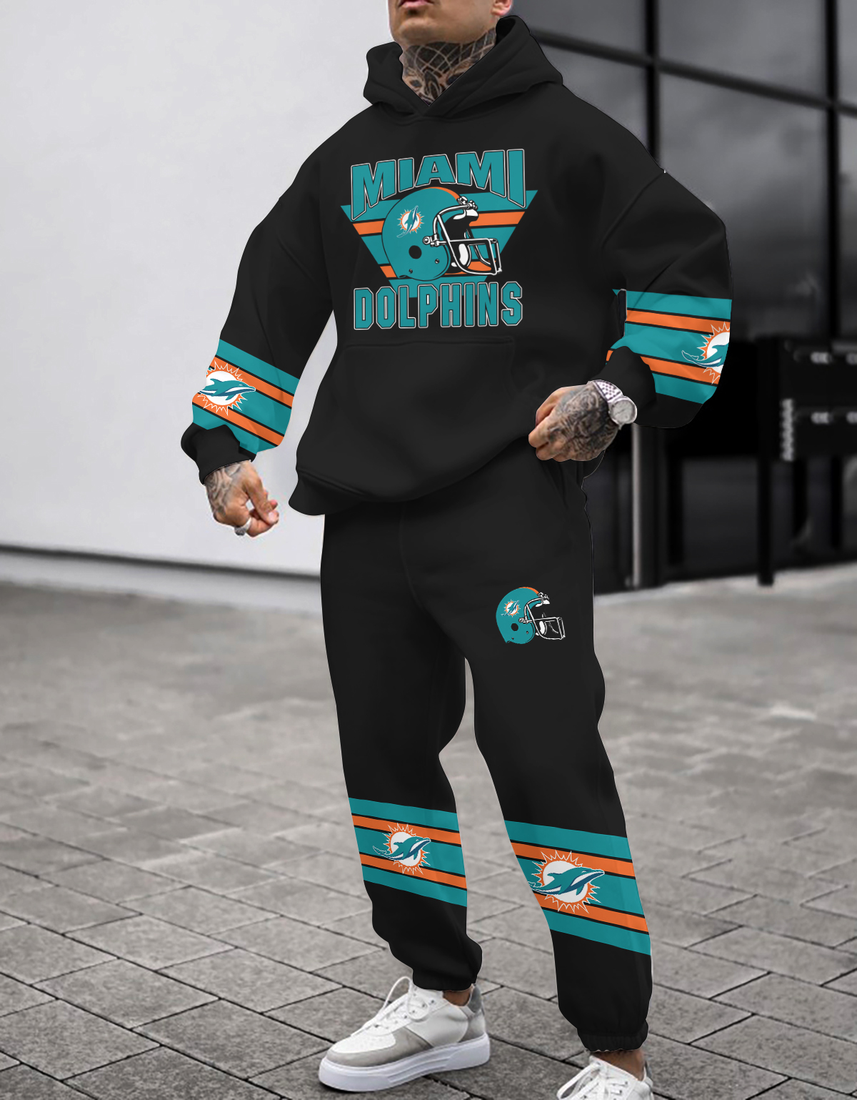 Buildercar - Miami Dolphins NFL Sport Hoodie Tracksuit Style 472