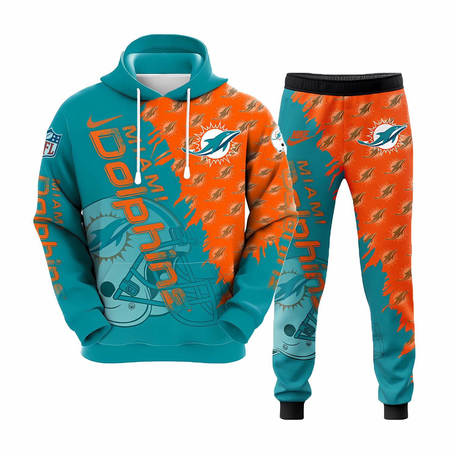 Buildercar - Miami Dolphins NFL Team Sport Hoodie Tracksuit