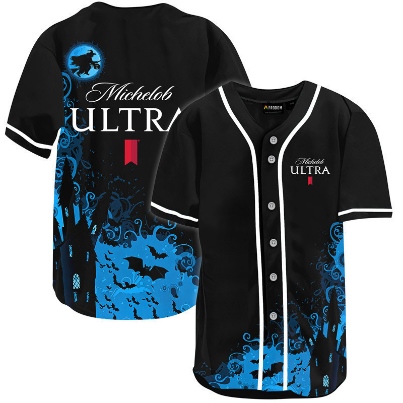 Buildercar - Michelob Ultra Black Halloween Witch Baseball Jersey