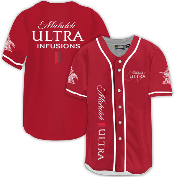 Buildercar - Michelob Ultra Infusions Pomegranate Red Baseball Jersey