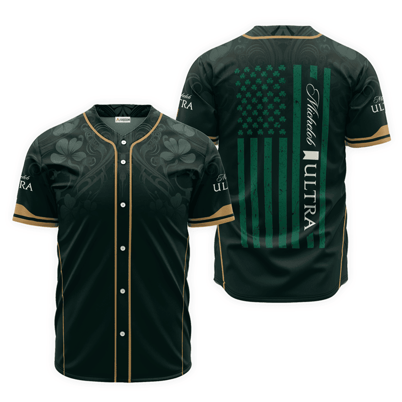 Buildercar - Michelob Ultra St. Patrick's Day American Flag Baseball Jersey
