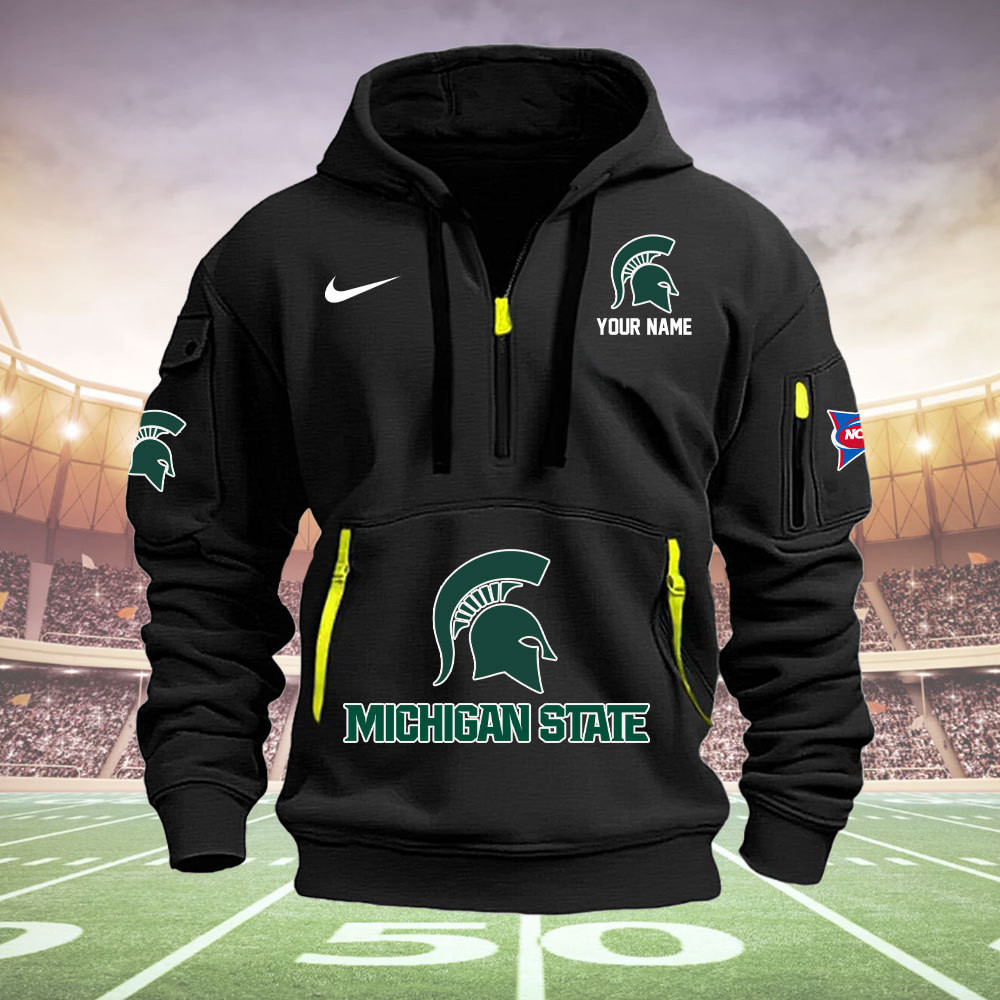 Buildercar - Michigan State Spartans Quarter Zip Hoodie Style 42