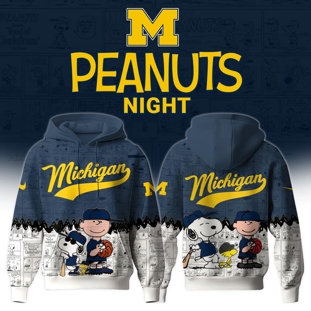 Buildercar - Michigan Wolverines Celebrating the 75th anniversary of Peanuts NCAA Hoodie Tracksuit