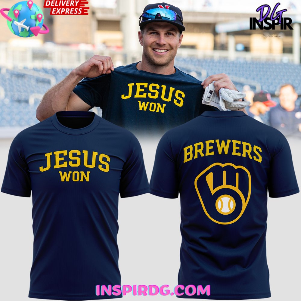 Buildercar - Milwaukee Brewers Jesus Won 2025 NHL T-shirt