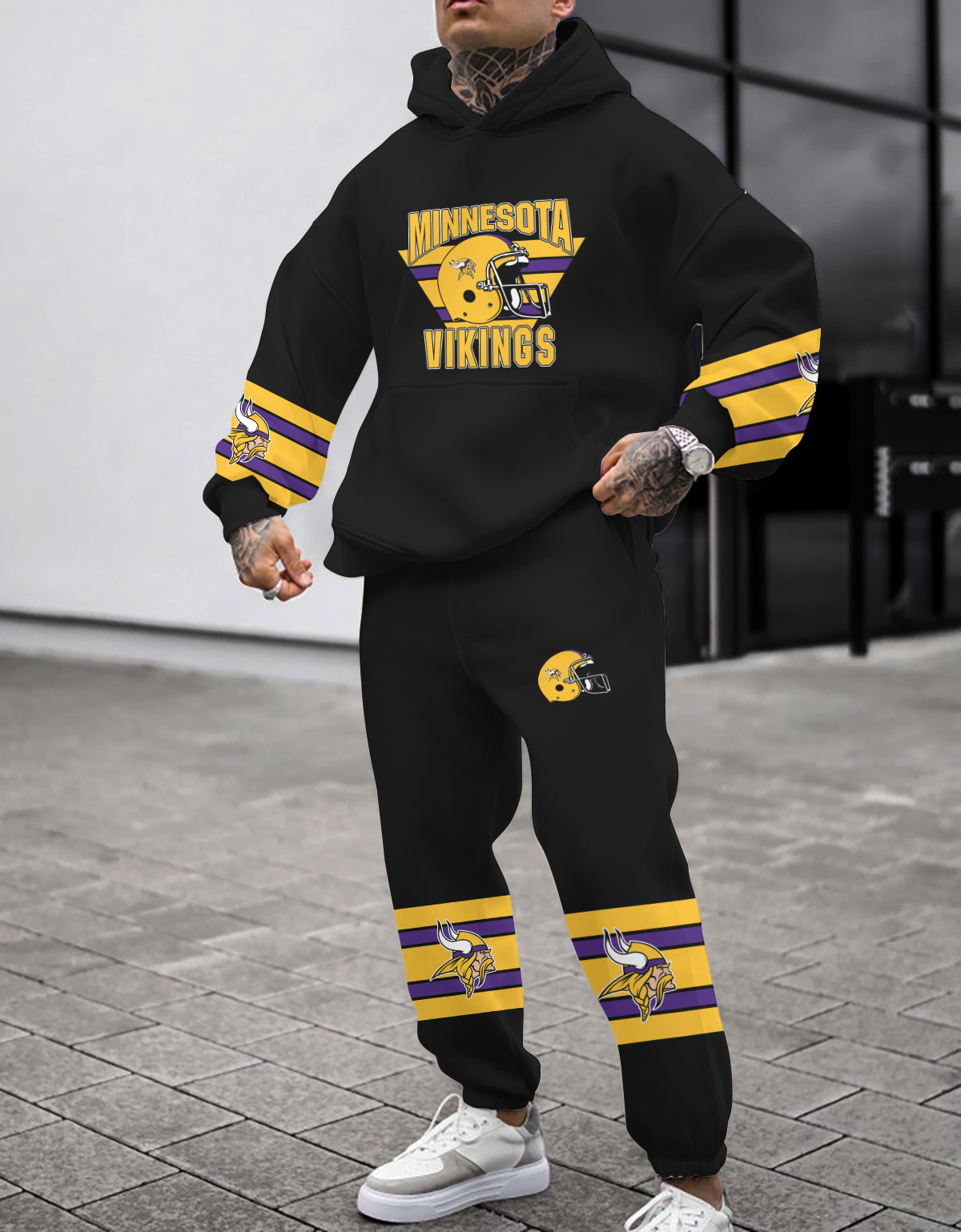 Buildercar - Minnesota Vikings NFL Sport Hoodie Tracksuit Style 332