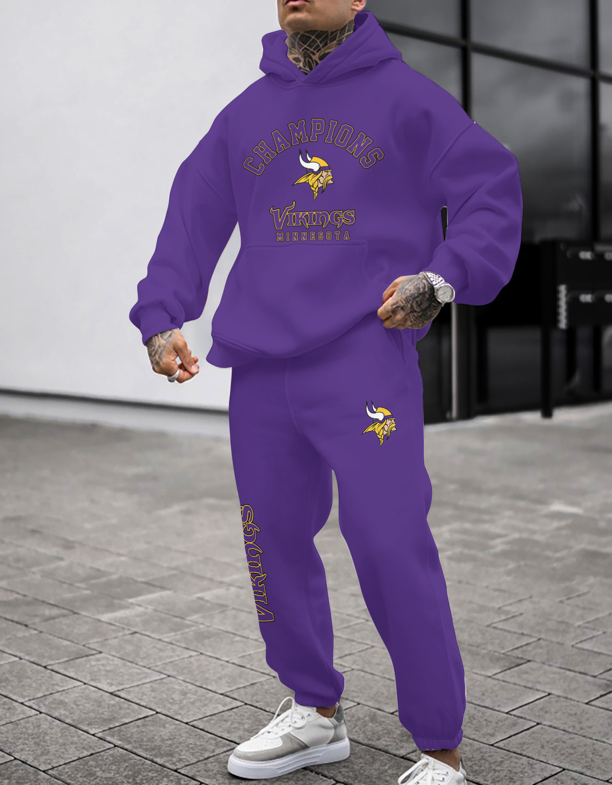 Buildercar - Minnesota Vikings NFL Sport Hoodie Tracksuit Style 388