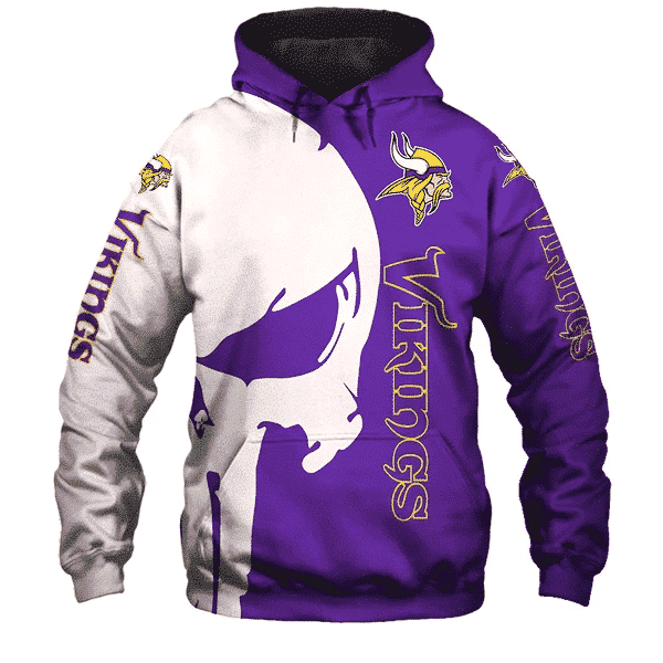 Buildercar - Minnesota Vikings Punisher NFL Unisex 3D Hoodie