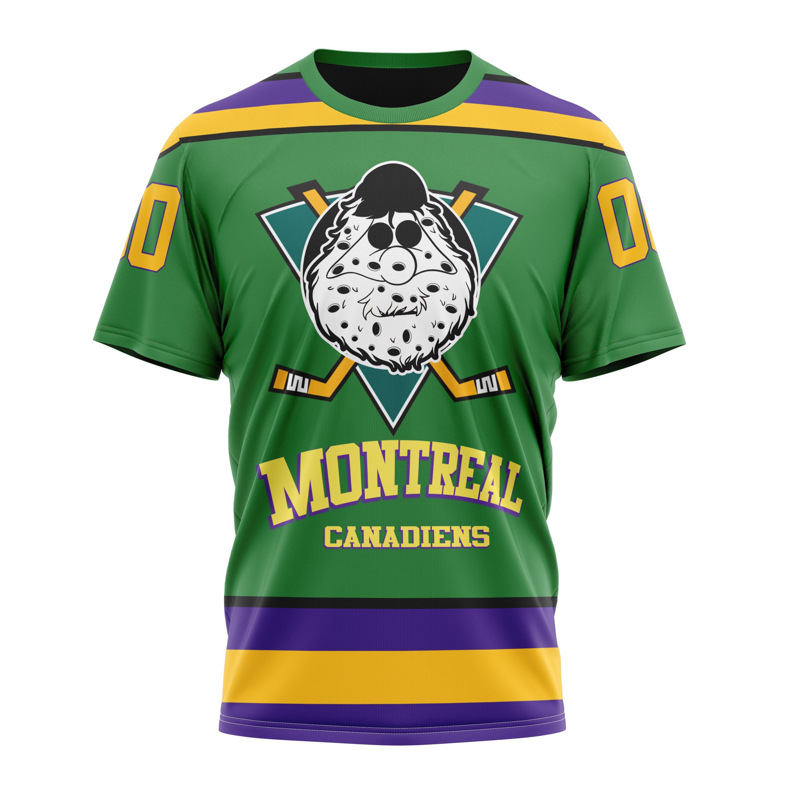 Buildercar - Montreal Canadiens Design feat The Mighty Ducks Personalized Name And Number T-Shirt