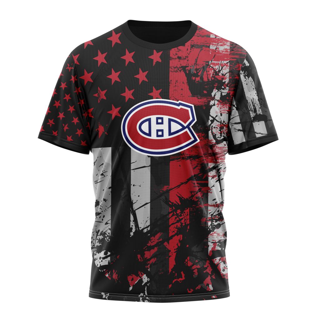 Buildercar - Montreal Canadiens For America Personalized Name And Number T-Shirt