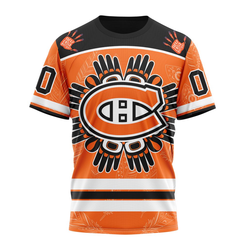 Buildercar - Montreal Canadiens Special National Day For Truth And Reconciliation Design 01 Personalized Name And Number T-Shirt