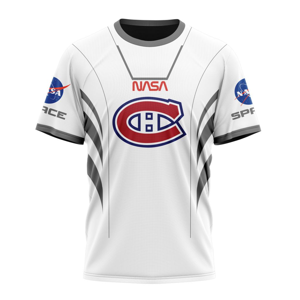 Buildercar - Montreal Canadiens Special Space Force NASA Astronaut Design Personalized Name And Number T-Shirt
