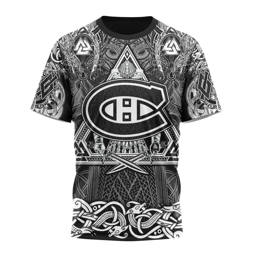Buildercar - Montreal Canadiens Special Viking Design 01 Personalized Name And Number T-Shirt