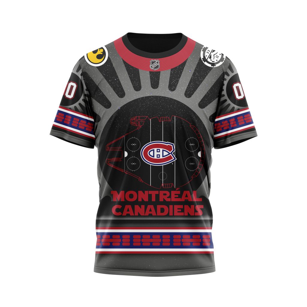 Buildercar - Montreal Canadiens Star Wars May The 4th Be With You Personalized Name And Number T-Shirt