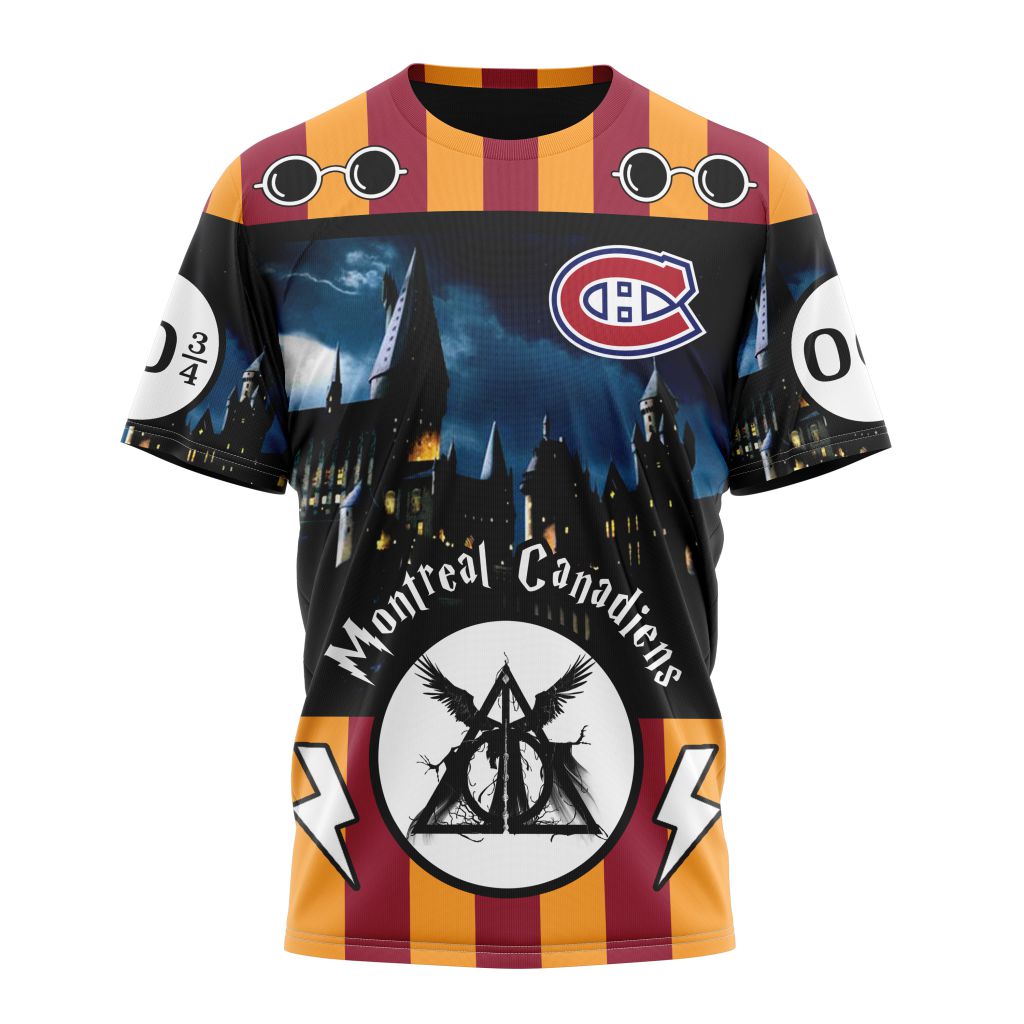 Buildercar - Montreal Canadiens With Harry Potter Theme Personalized Name And Number T-Shirt