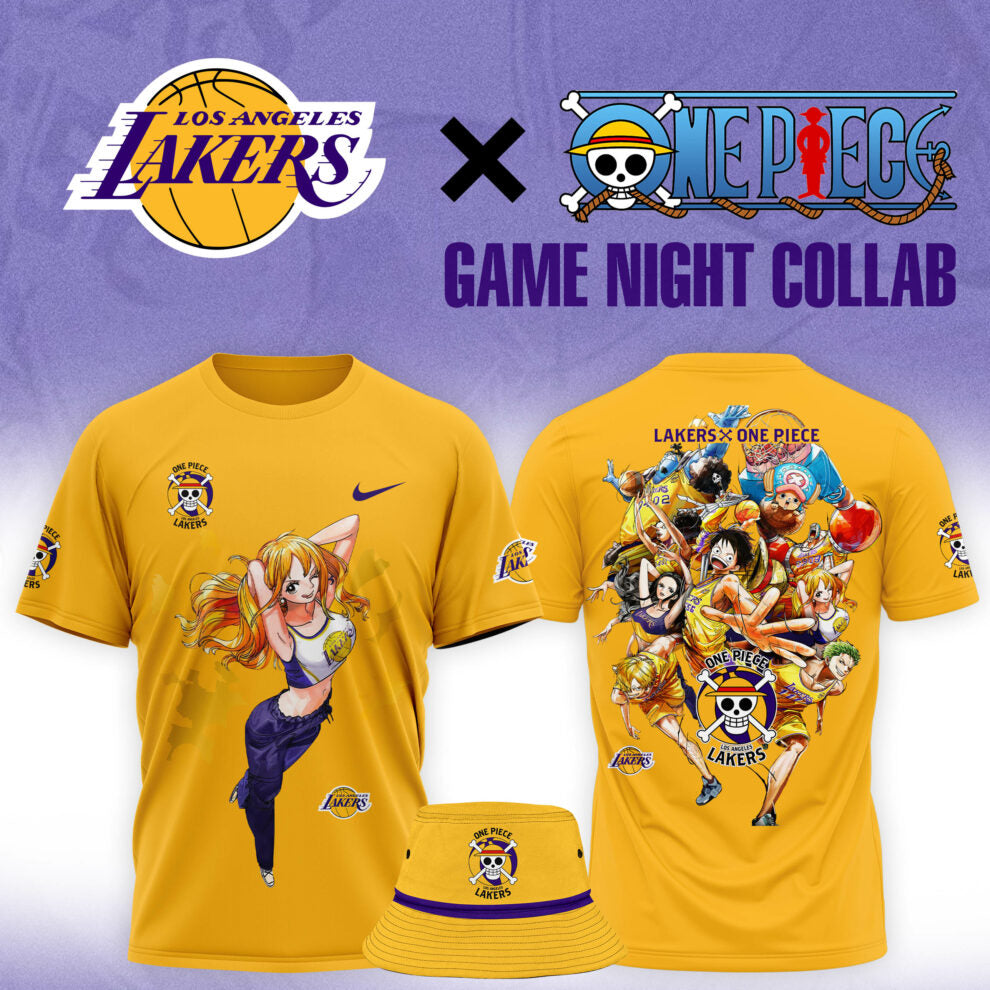 Buildercar - Nami One Piece feat NBA Lakers Golden T-Shirt Hoodie Suit