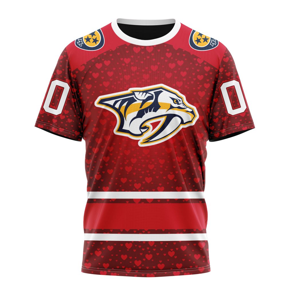 Buildercar - Nashville Predators Special Gift For Valentines Day 01 Personalized Name And Number T-Shirt
