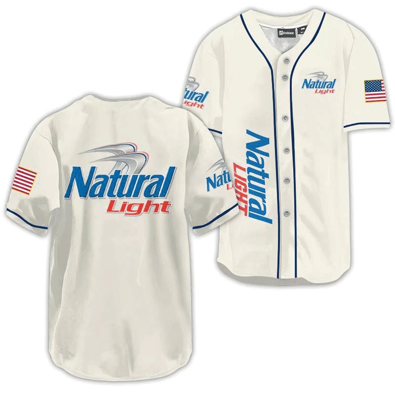 Buildercar - Natural Light USA Flag Baseball Jersey