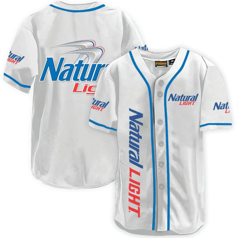 Buildercar - Natural Light White Baseball Jersey