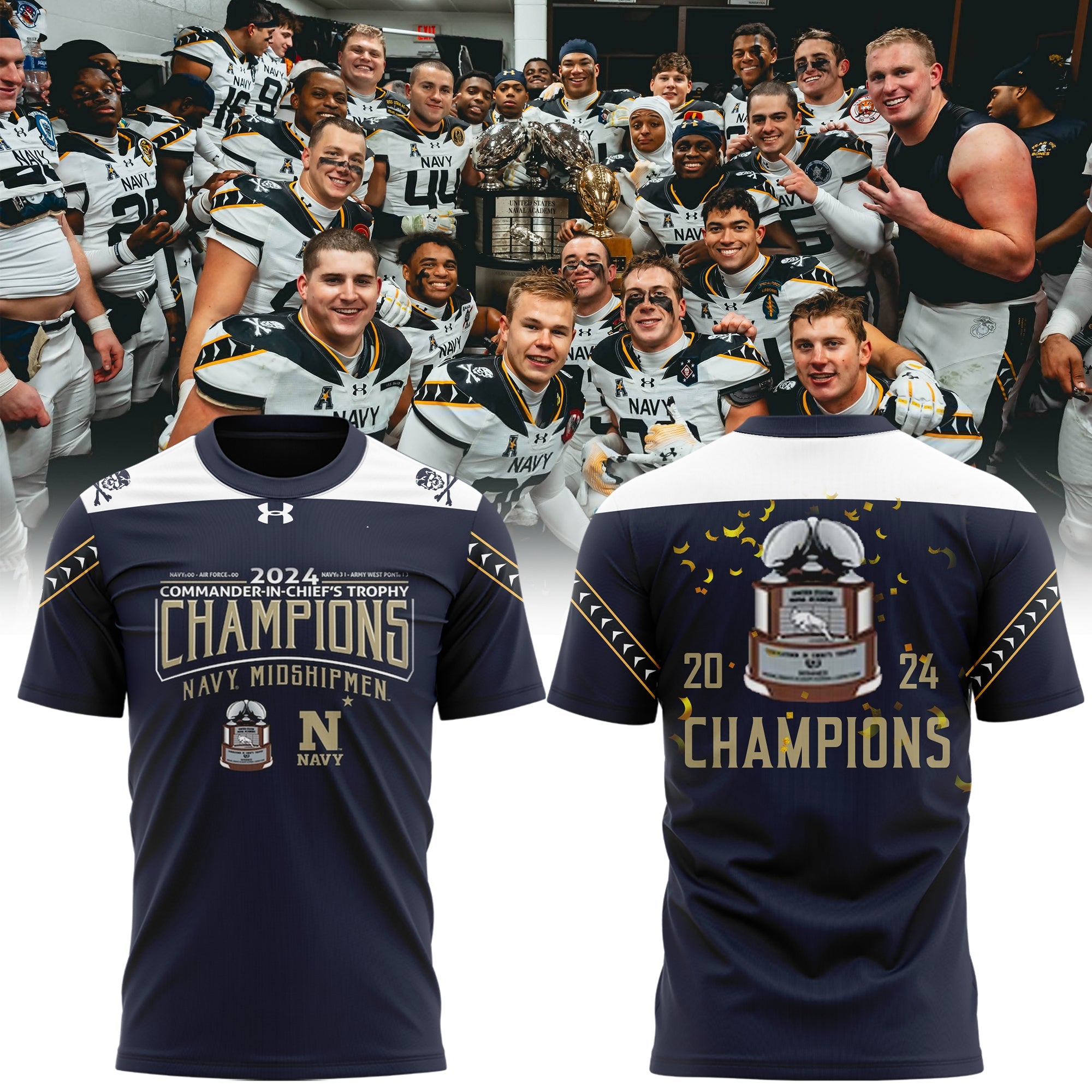 Buildercar - Navy Midshipmen Football Champions T-Shirt Hoodie Suit