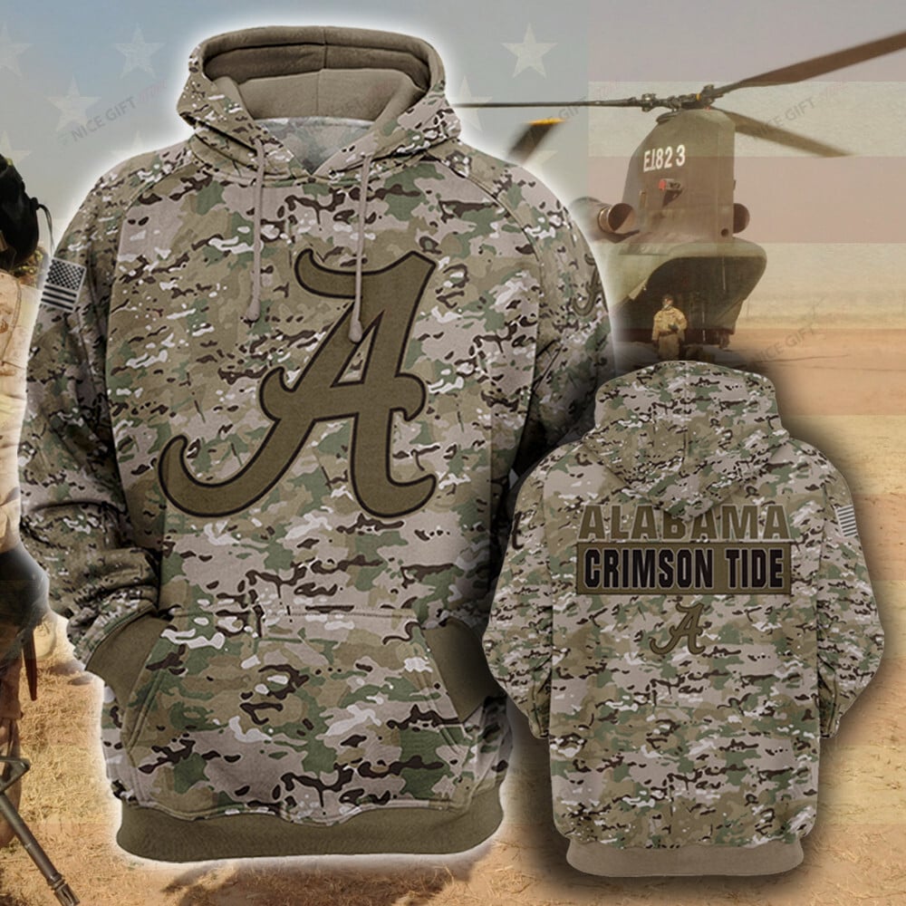 Buildercar - NCAA Alabama Crimson Tide Camouflage 3D Hoodie MTD2T2