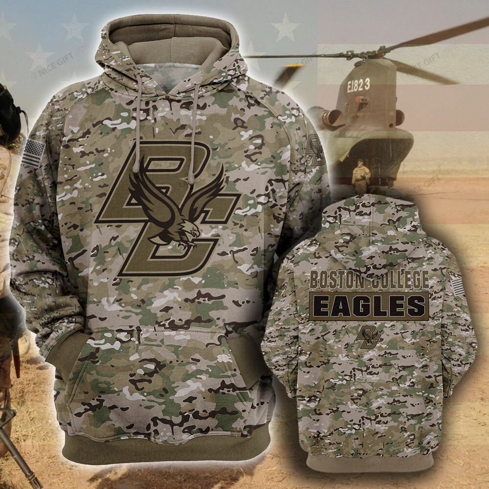 Buildercar - NCAA Boston College Eagles Camouflage 3D Hoodie MTD2T2