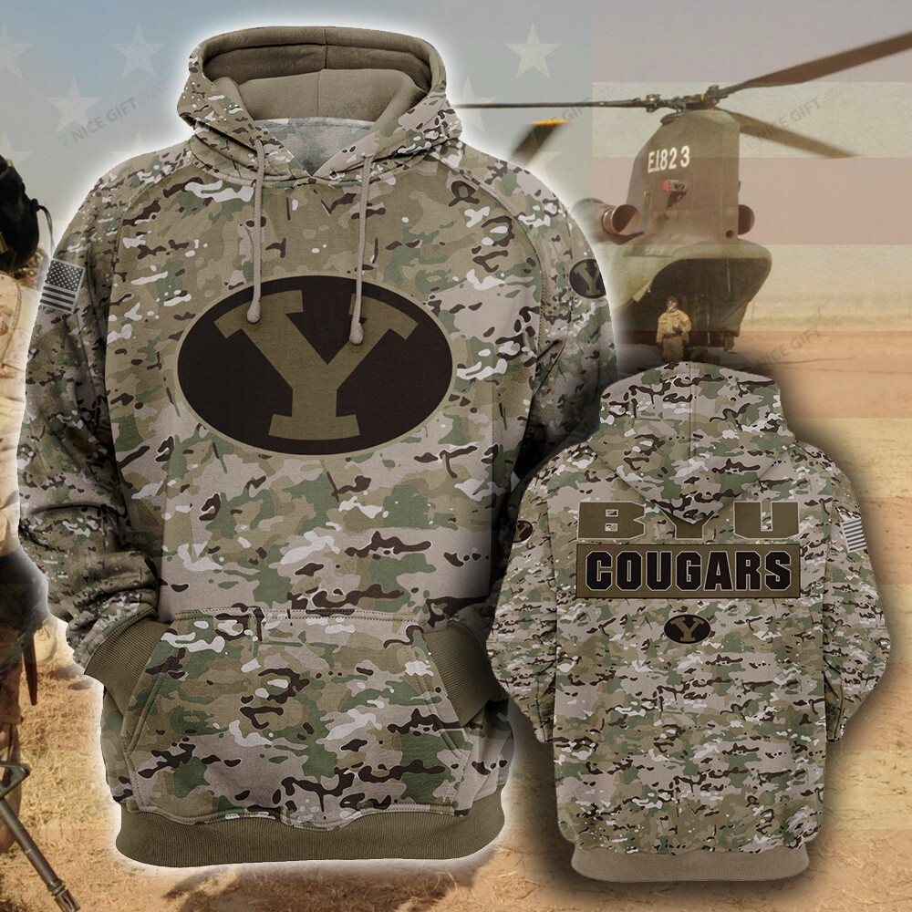 Buildercar - NCAA BYU Cougars Camouflage 3D Hoodie MTD2T2