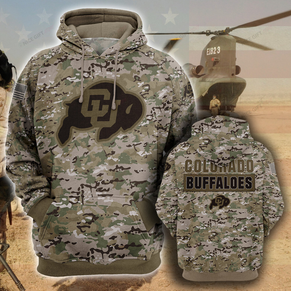 Buildercar - NCAA Colorado Buffaloes Camouflage 3D Hoodie MTD2T2